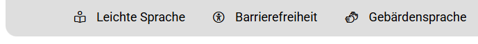 Screenshot Navigation Barrierefreiheit